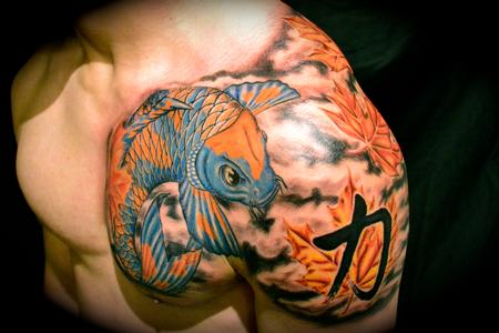 Tattoos - Koi with Maple Leaves - 56829